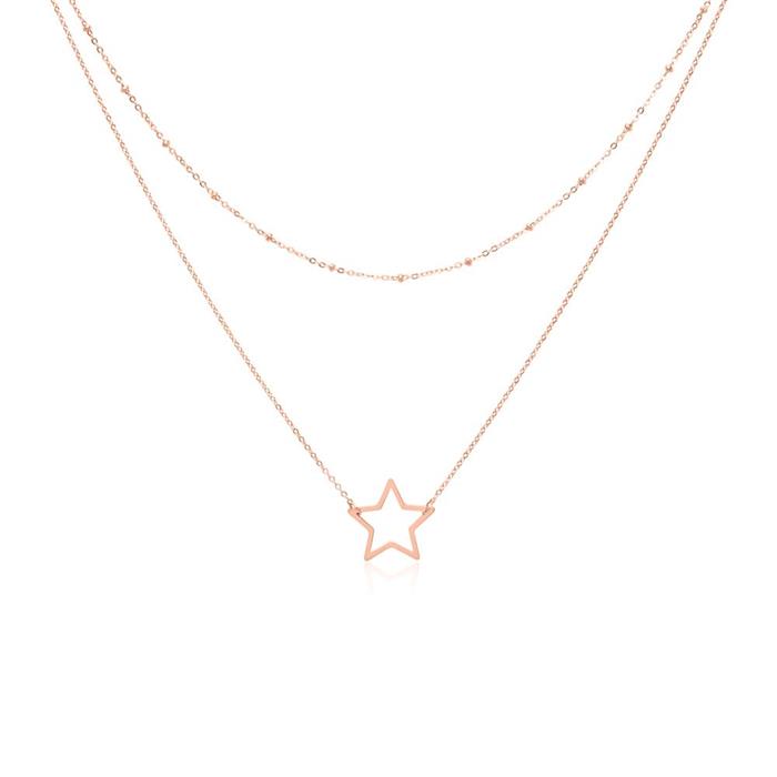 Layerchain star made of rose gold plated stainless steel