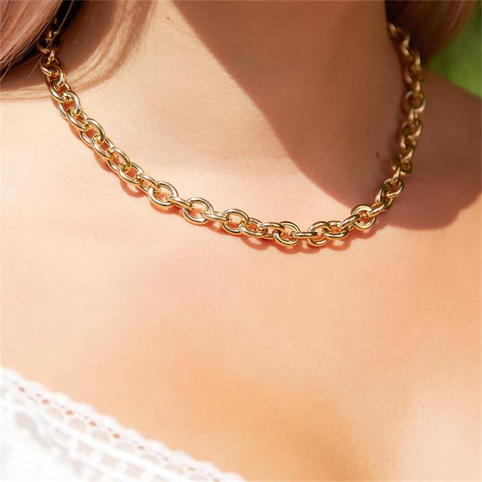 Necklace for ladies in stainless steel, gold plated