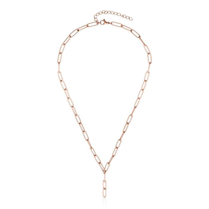 Necklace for ladies in rose gold-plated stainless steel