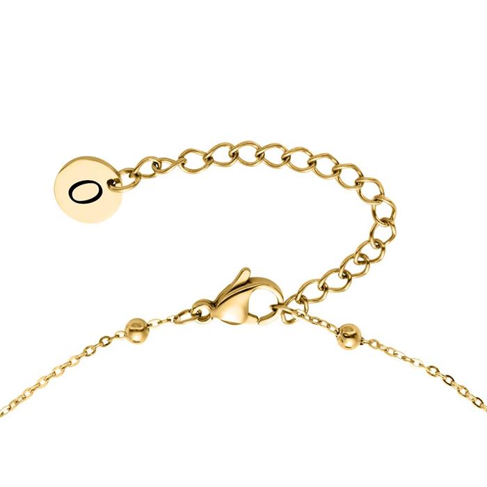 Ladies necklace in gold-plated stainless steel