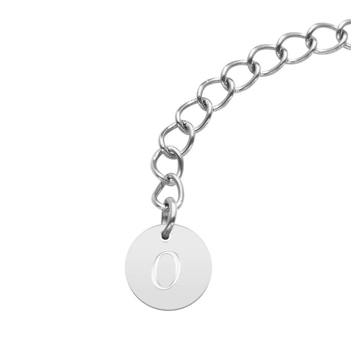 Ladies necklace in stainless steel with zirconia