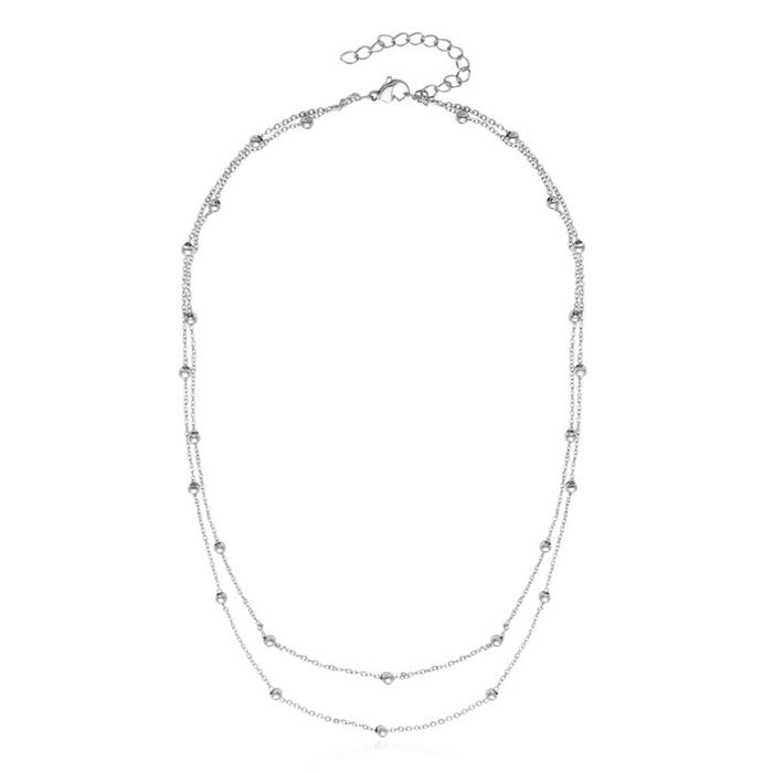 Layers necklace for ladies in stainless steel