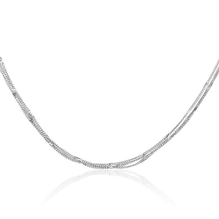 Ladies three-row necklace in stainless steel