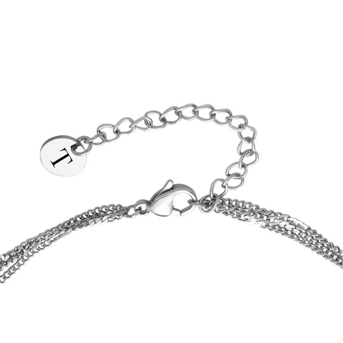 Dreireihige Halskette für Damen aus Edelstahl