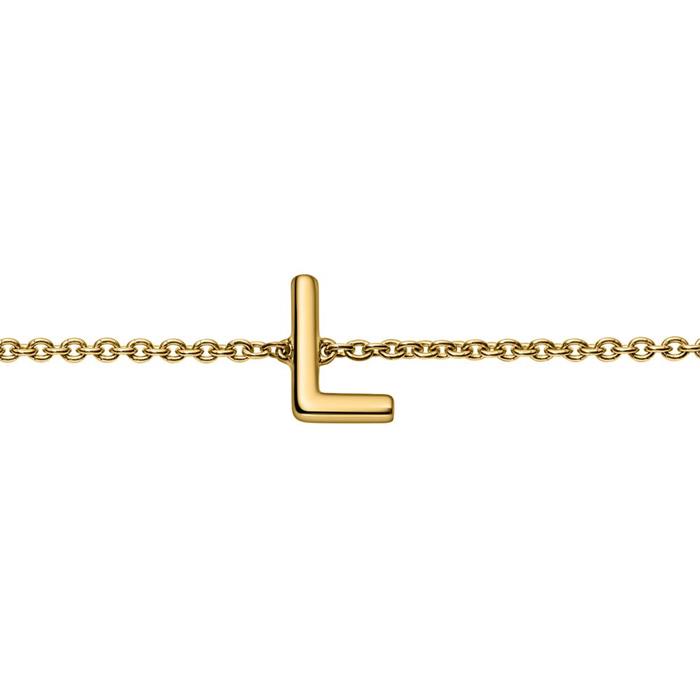 Pulsera de oro de 14 quilates de las mujer con 4 letras, símbolos