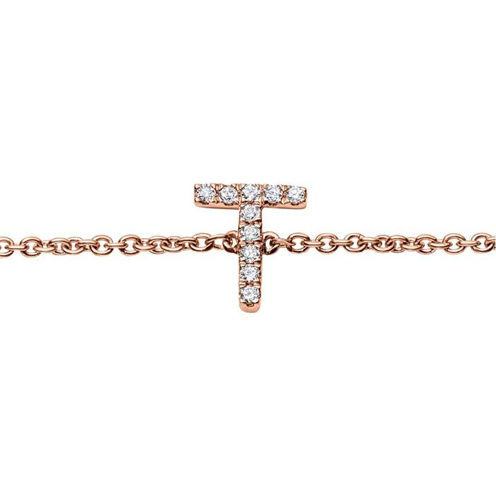 Bracelet in 14ct. rose gold with diamonds, 5 letters