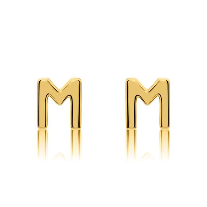 Letters stud earrings in 14-carat gold