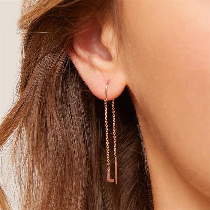 14ct. rose gold letter earrings