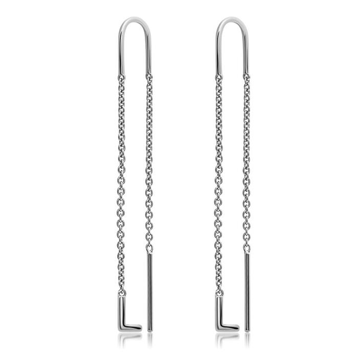 Earrings in 14ct. white gold with letters