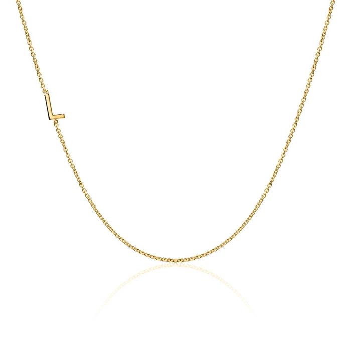 Ladies letter chain in 14K gold