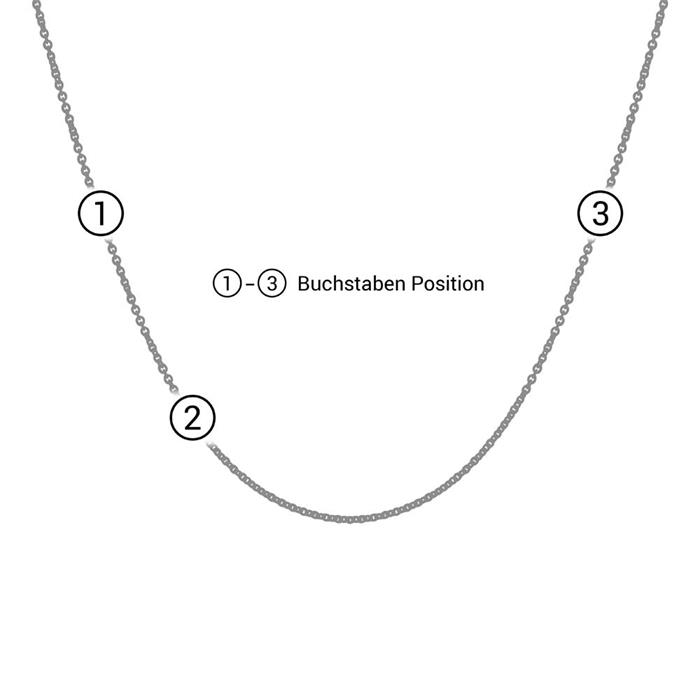 585er Goldkette mit 3 diamantbesetzten Buchstaben