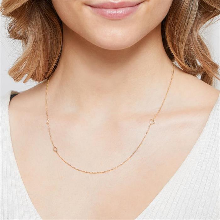 Necklace For Ladies In 14K Gold With 3 Letters