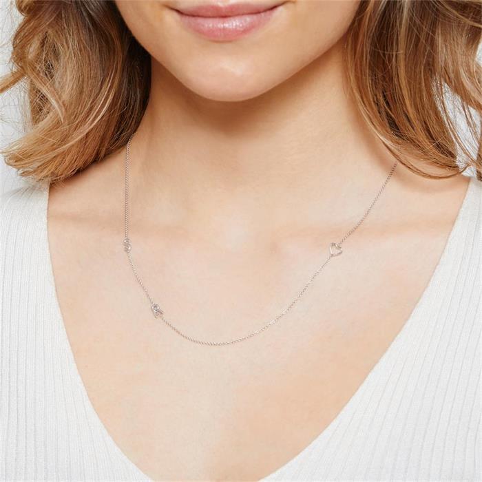 14k witgouden ketting voor dames met 3 letters