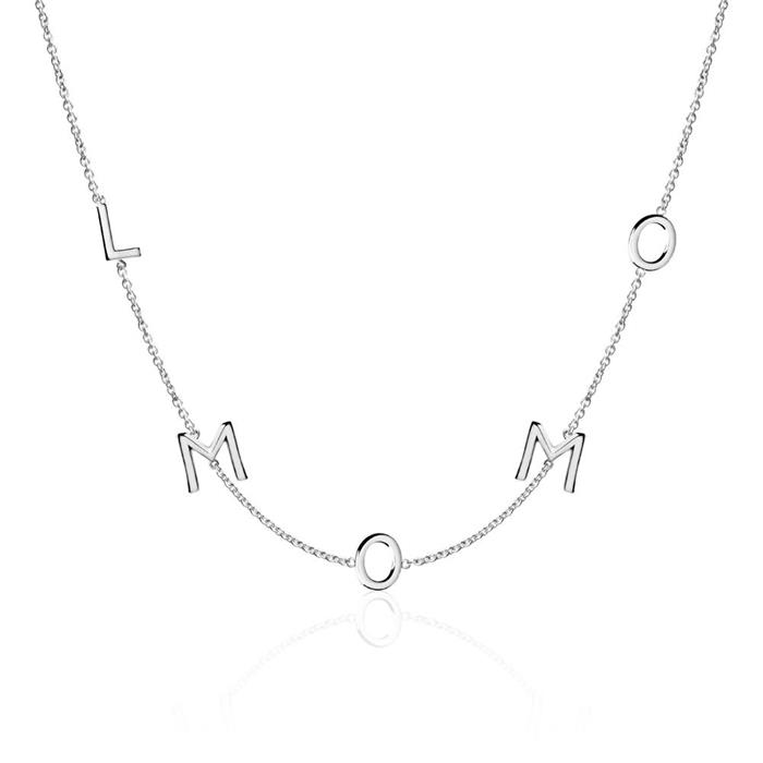 Letter Chain In 14K White Gold For Ladies