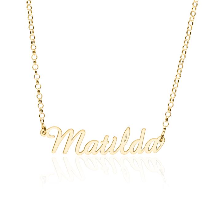 Gold-plated sterling silver naME chain