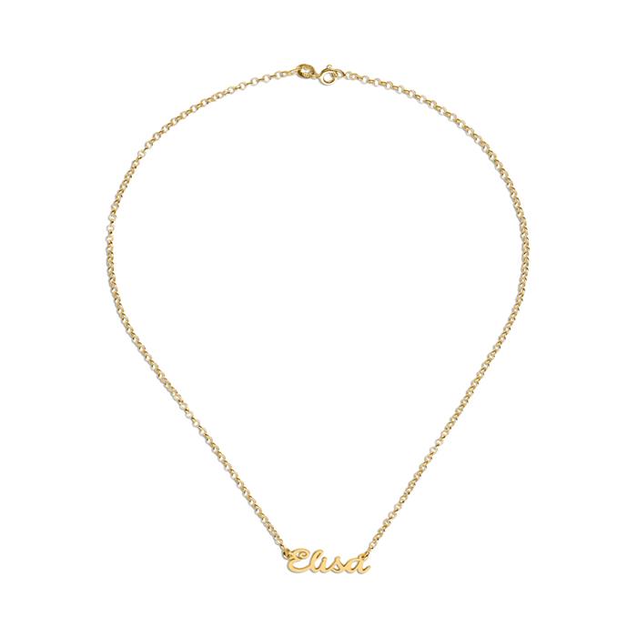 Necklace in 925 silver gold plated naME selectable