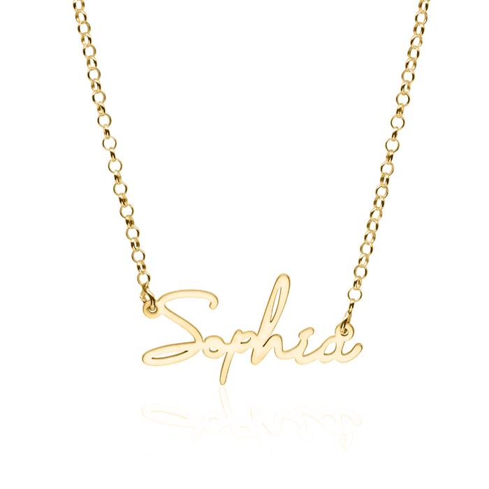 Necklace in 14K yellow gold naME selectable