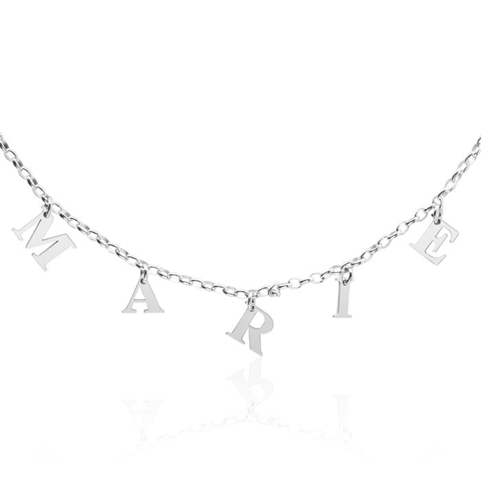 Personalisable sterling silver letter necklace