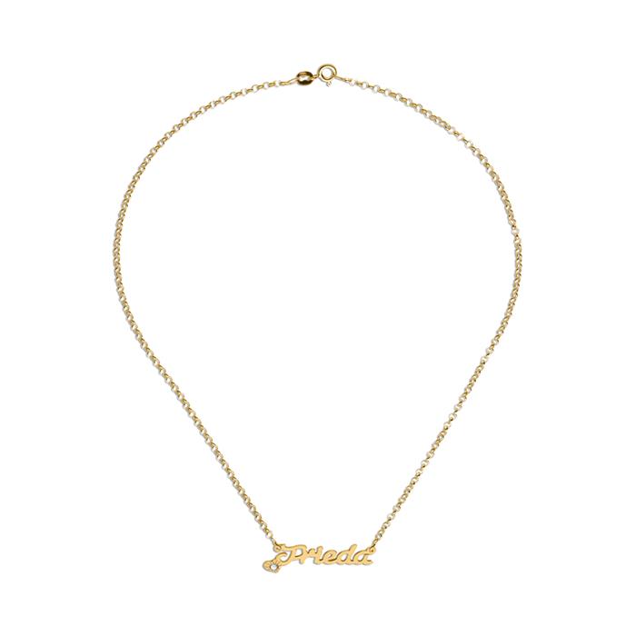 Gold plated sterling silver necklace with choice of name