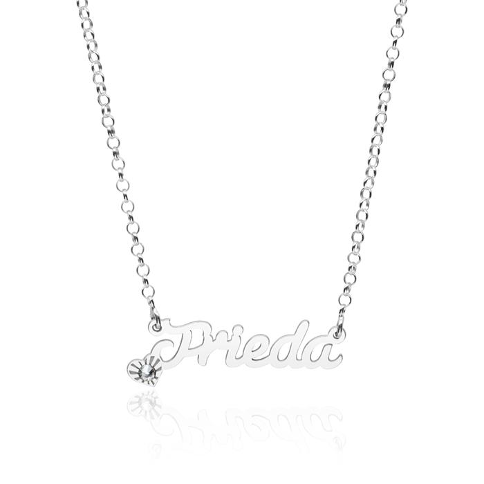 Necklace in 925 silver with naME selectable