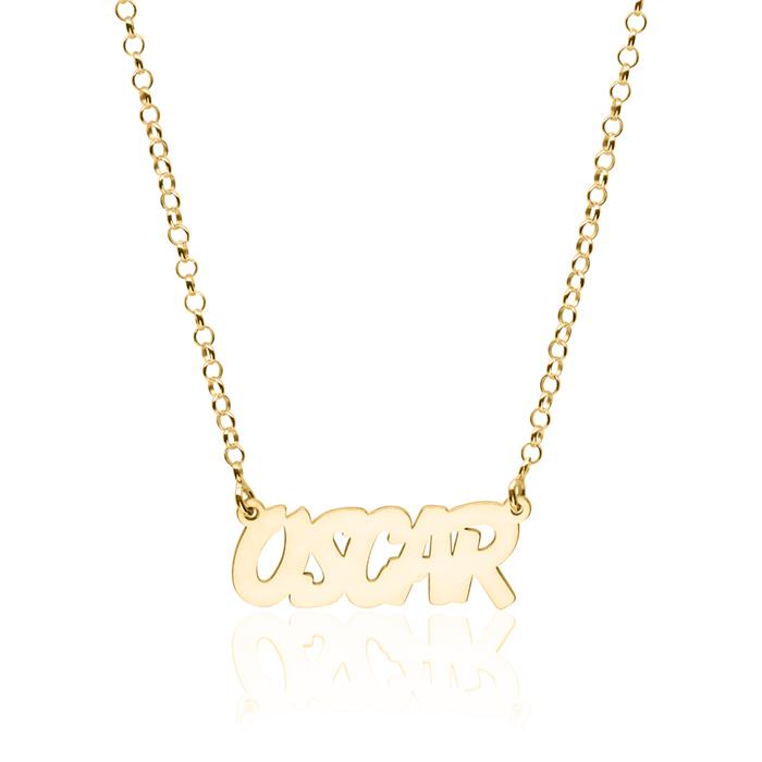 Sterling silver gold plated naME chain