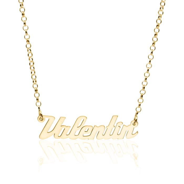 Chain with selectable naME in 925 silver gold plated