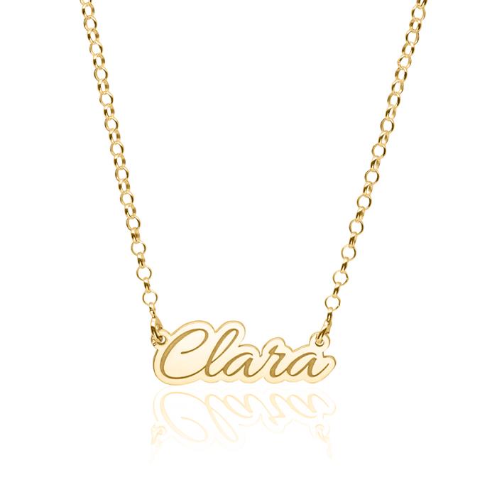 Gold plated sterling silver chain with naME selectable