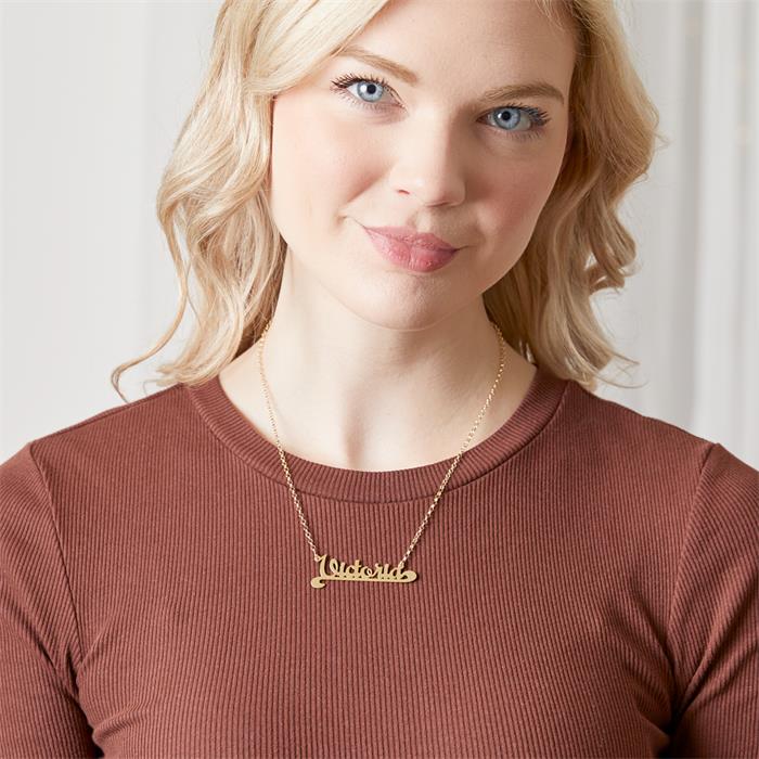 Gold-plated sterling silver naME chain