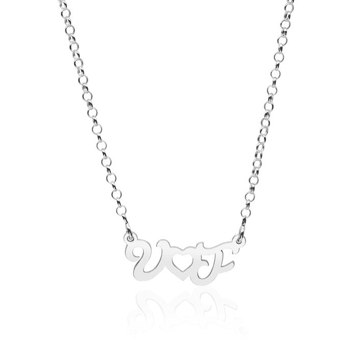 925 silver chain with initials selectable