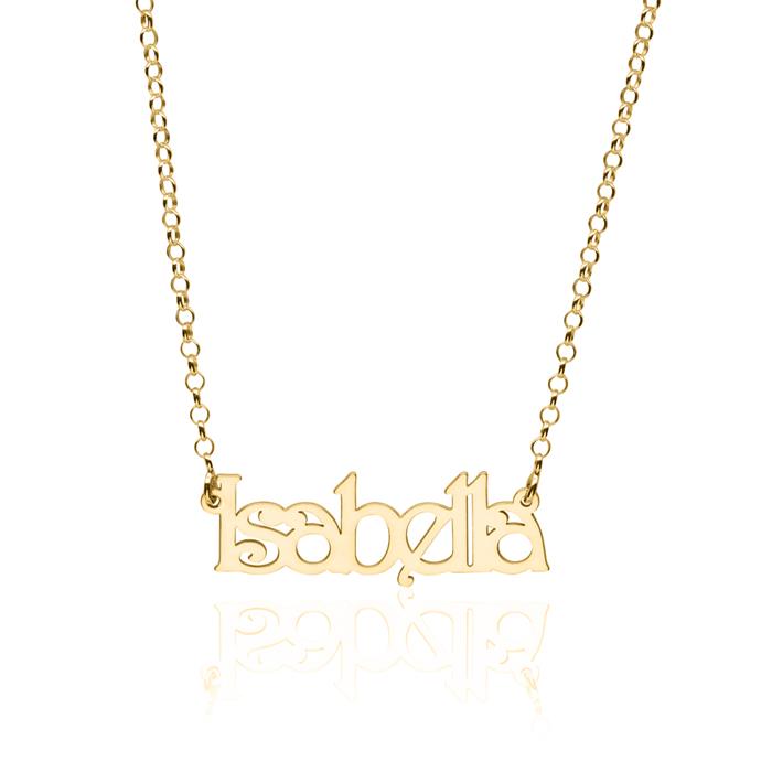 14-carat gold naME necklace