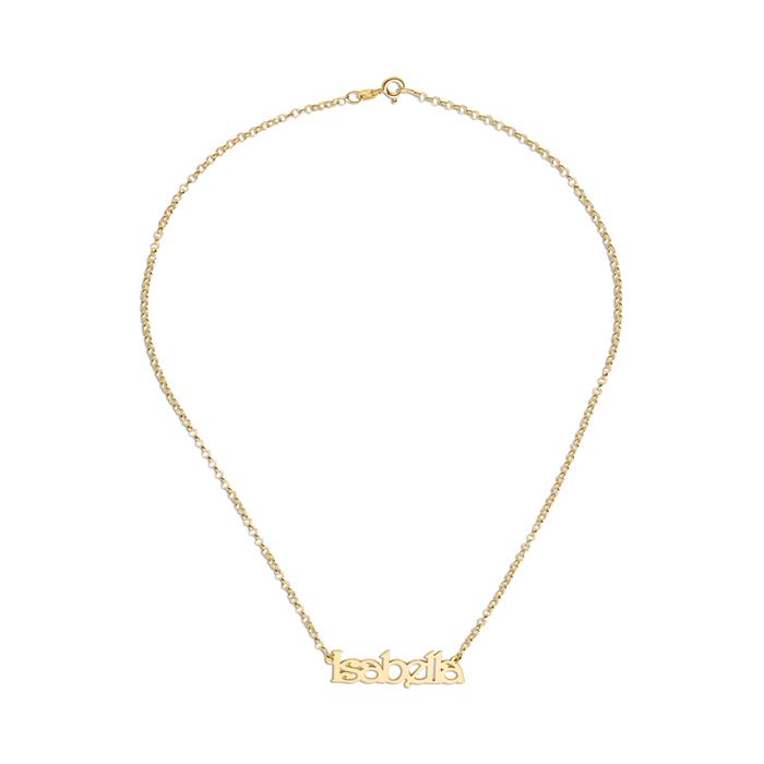 Gold-plated sterling silver chain with choice of name