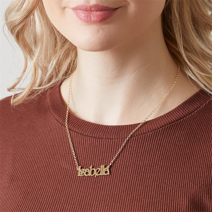 Kette aus vergoldetem Sterlingsilber mit Name wählbar