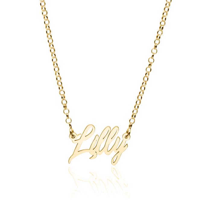 14-carat gold naME necklace