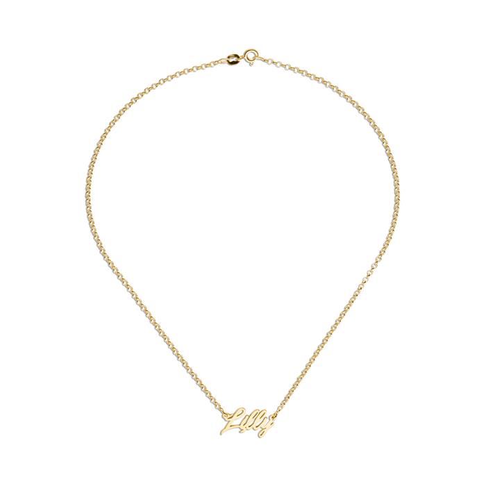 14-carat gold naME necklace