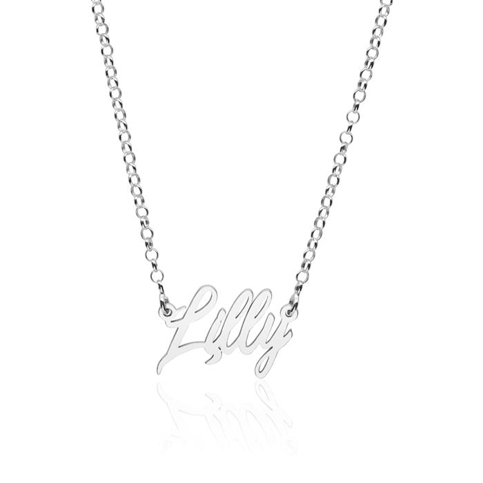 Sterling silver necklace with selectable naME word