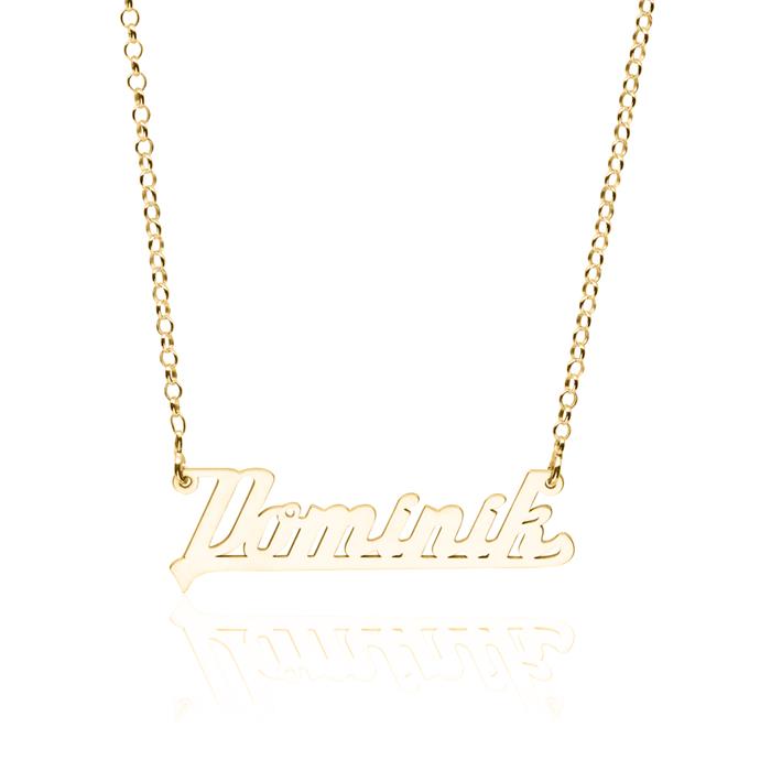 14-karat gold chain with selectable naME or term