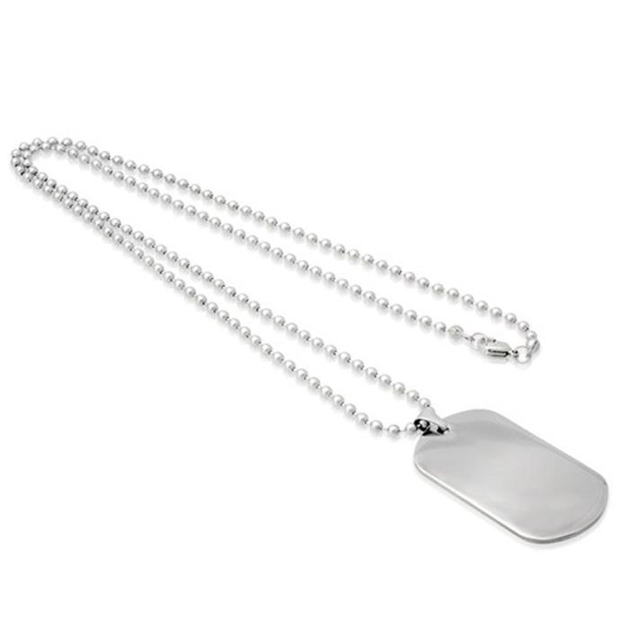 Dog-tag pendant incl chain & laser engraving