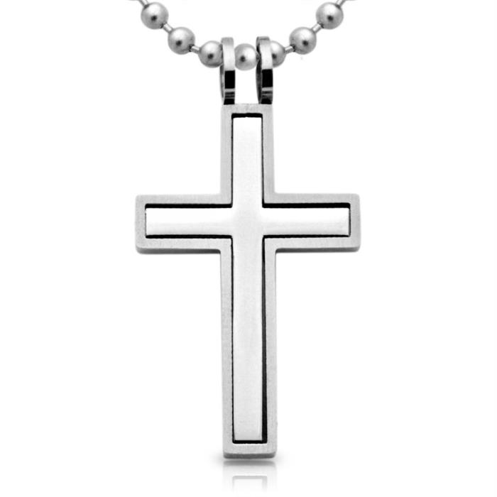 Stainless steel cross pendant incl. chain