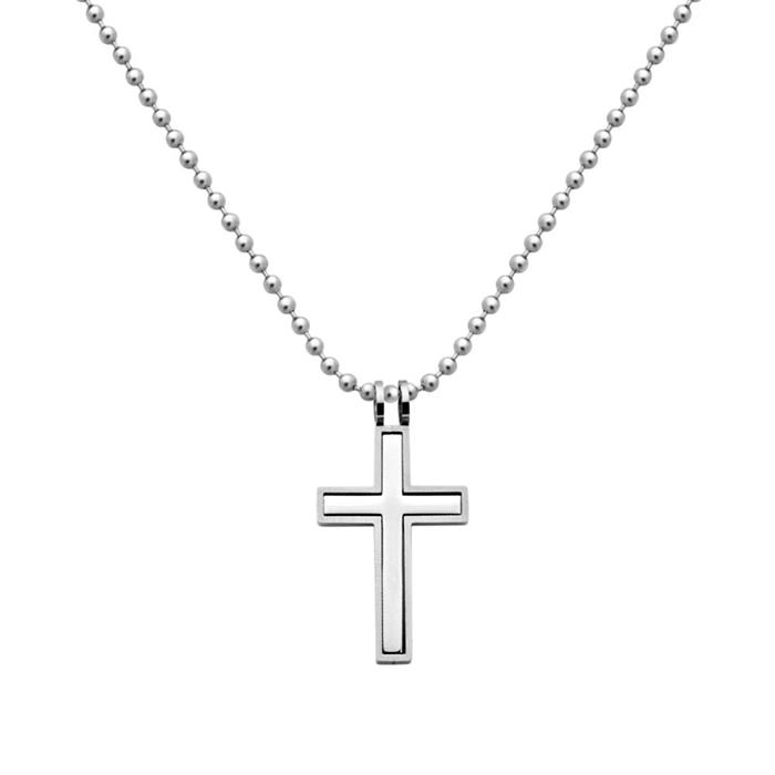 Stainless steel cross pendant incl. chain
