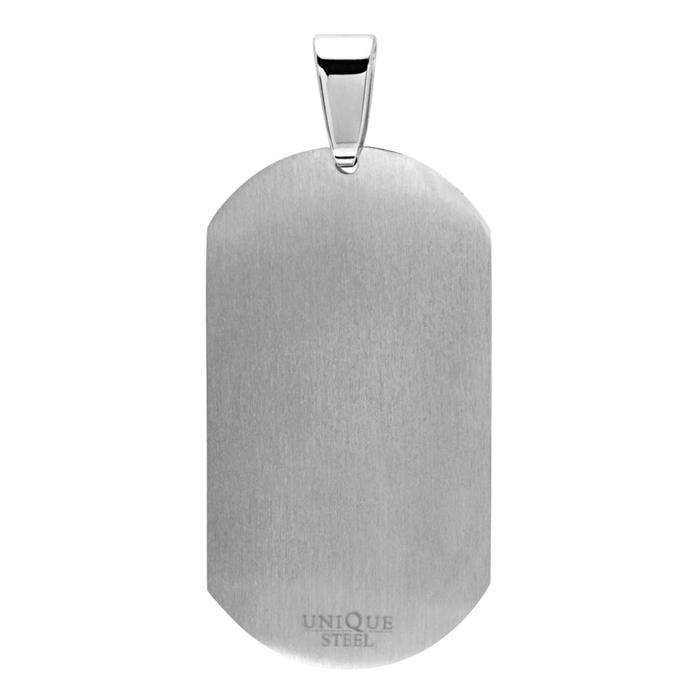 Dogtag grabable de acero inoxidable con circonita