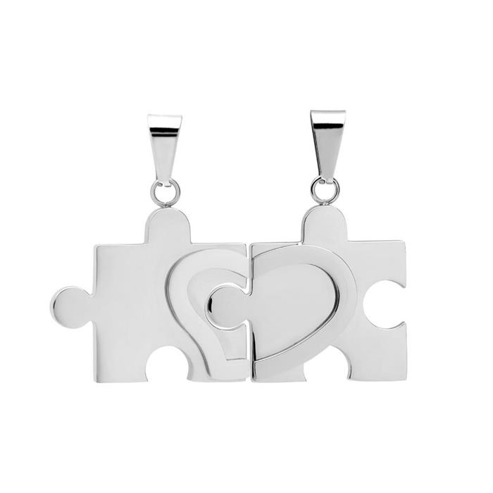 Rubber necklaces with puzzle pendants