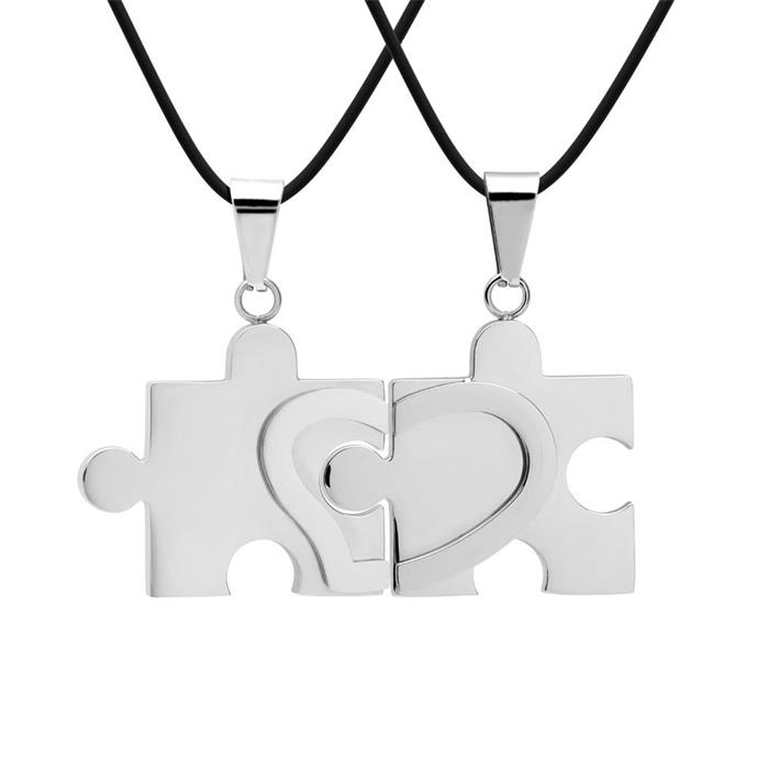 Rubber necklaces with puzzle pendants