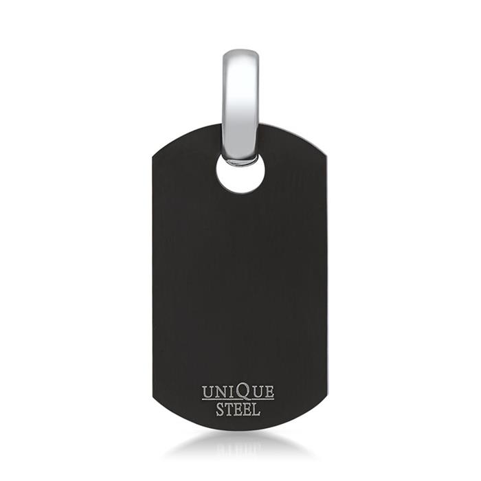 Schwarzes Dog Tag aus Edelstahl