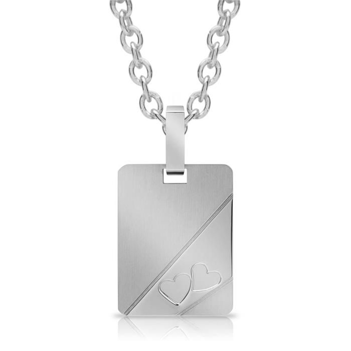 Pendant with heart motives stainless steel
