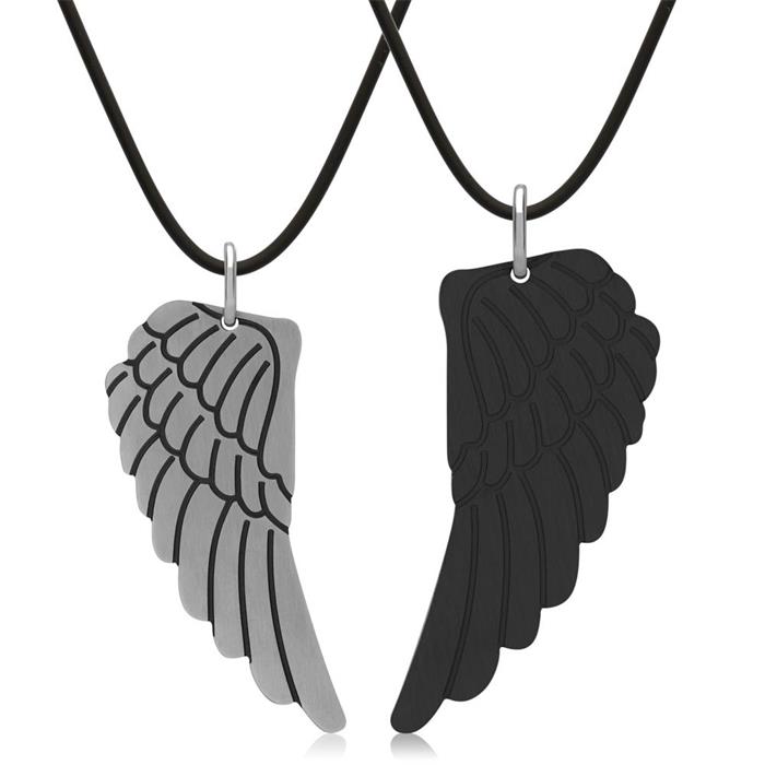 Partner pendant angel wings stainless steel