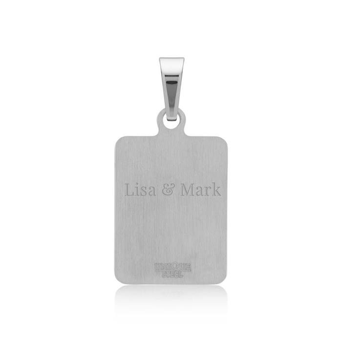Necklace Bicolor Pendant Stainless Steel Engravable