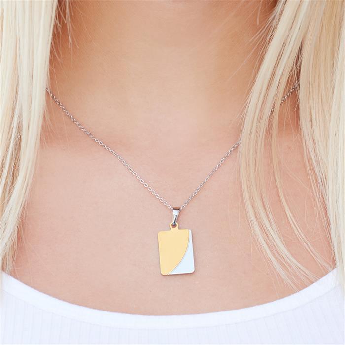 Bicolor pendant stainless steel engravable