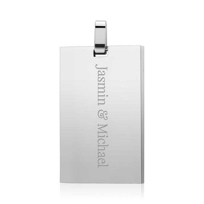 Rectangular pendant stainless steel engravable