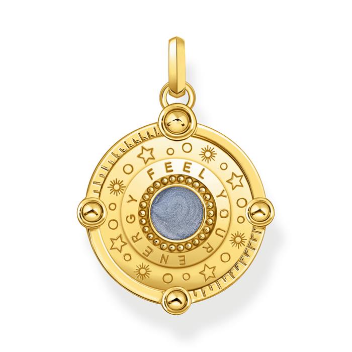 Ladies' pendant in sterling silver, IP gold, enamel