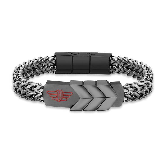 Stainless Steel Bracelet For Men, Ip Grey, Engravable